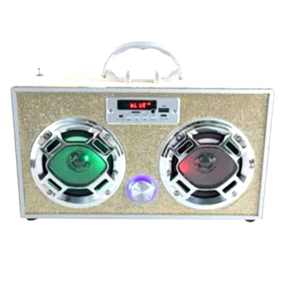 Wireless Express Bling Edition Bluetooth Boombox w/FM Radio & LED Speakers - Picture 2 of 6